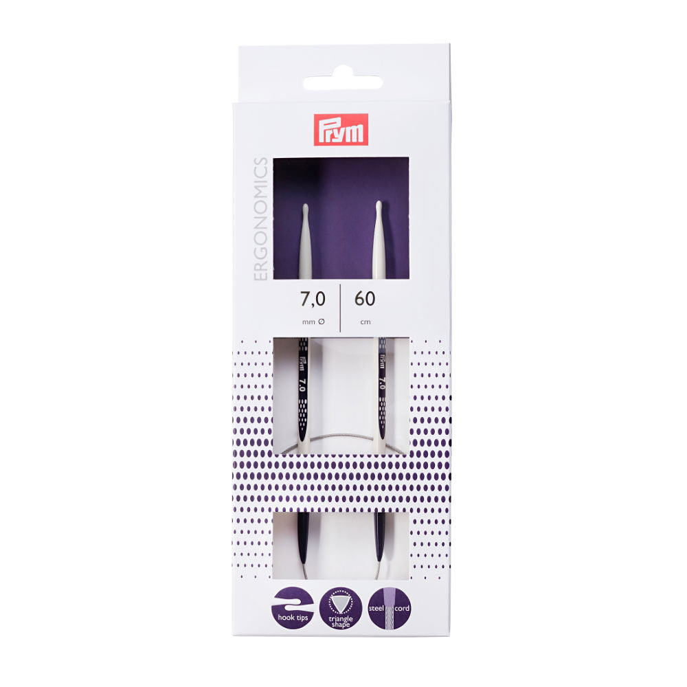 P215610 - PRYM ERGO CIRC KNIT PINS 60cm X 7mm