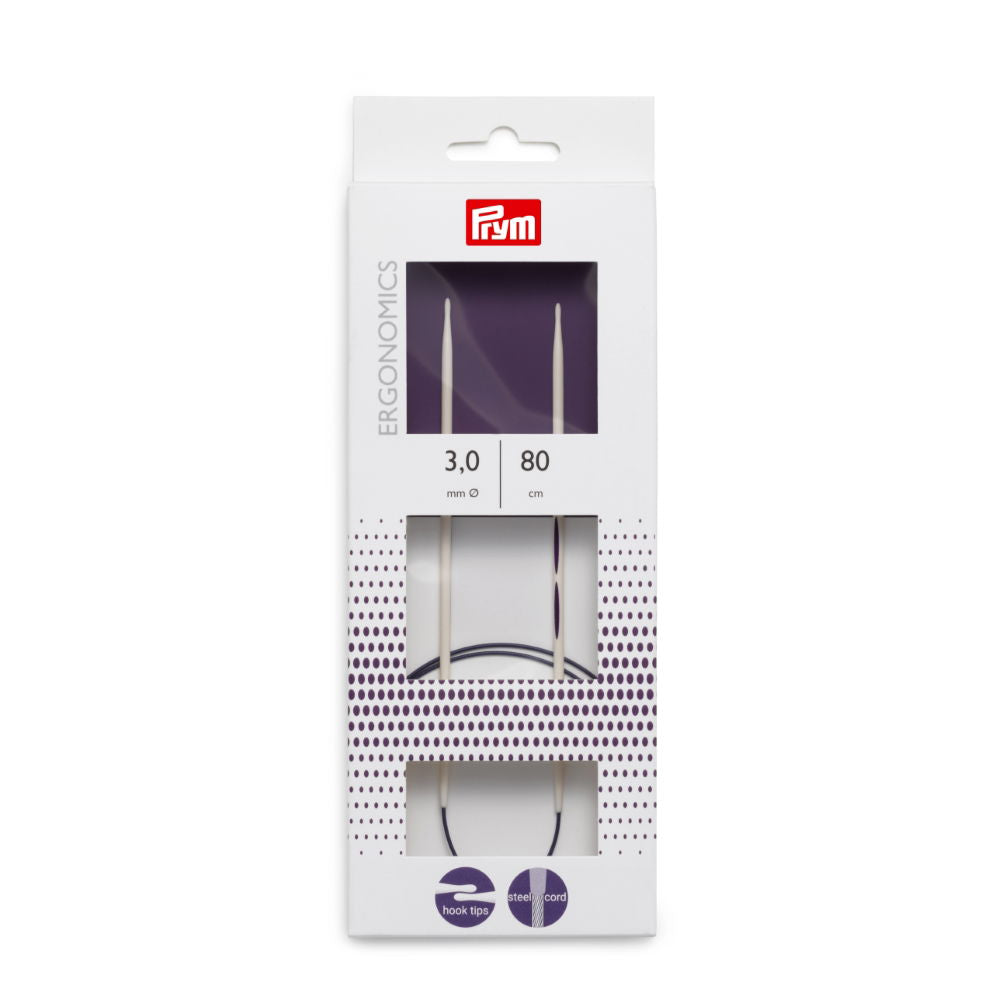 P215802 - PRYM ERGO CIRC KNIT PINS 80cm X 3mm