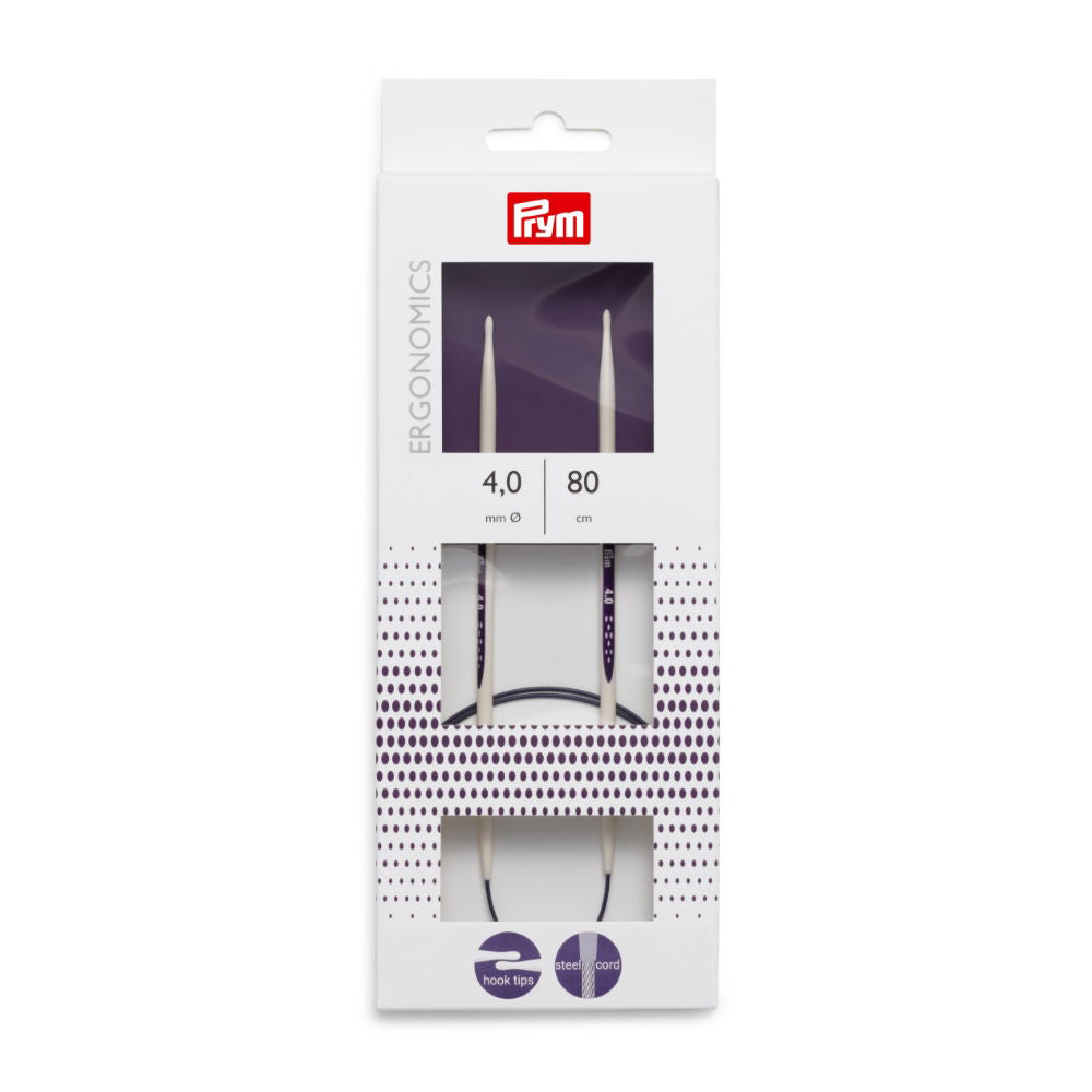 P215804 - PRYM ERGO CIRC KNIT PINS 80cm X 4mm