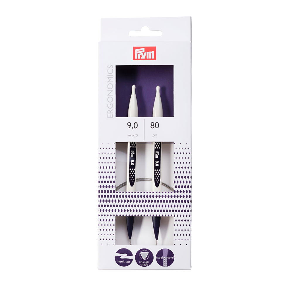 P215812 - PRYM ERGO CIRC KNIT PINS 80cm X 9mm