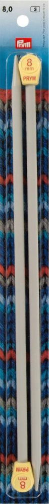 P218219 - Single-point Knitting pin plastic 35cm x 8mm x 2pc grey