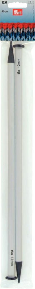 P218233 - Single-point Knitting pin plastic 40cm x 12mm x 2pc grey
