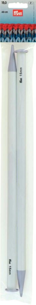P218234 - Single-point Knitting pin plastic 40cm x 15mm x 2pc grey
