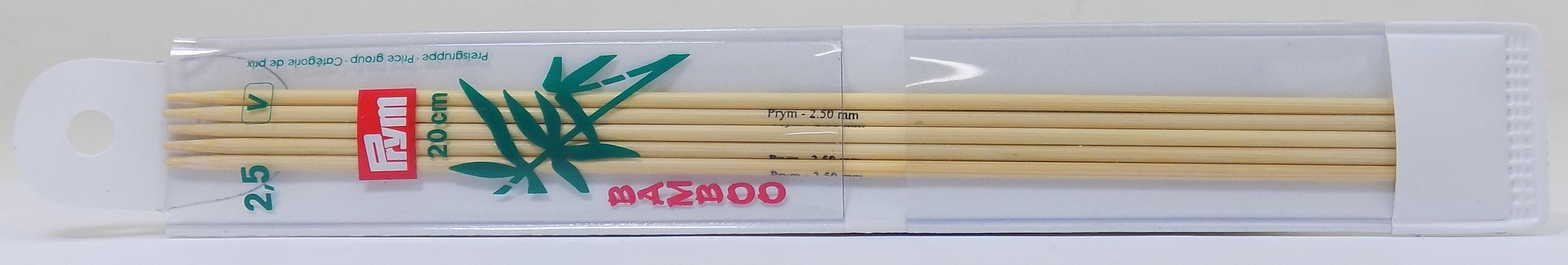 P221211 - PRYM BAMBOO GLOVE DOUBLE POINTED 15CM 2.5mm X 5PCS