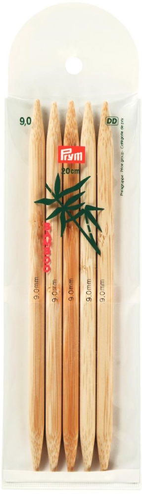 P221220 - PRYM BAMBOO DOUBLE POINTED 20CM 9mm X 5PCS