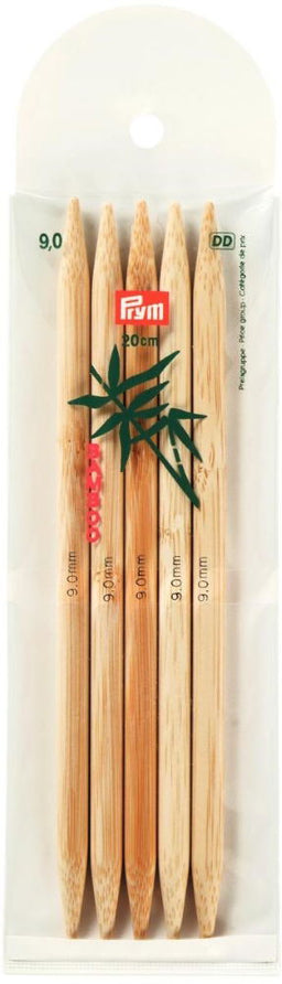 P221220 - PRYM BAMBOO DOUBLE POINTED 20CM 9mm X 5PCS