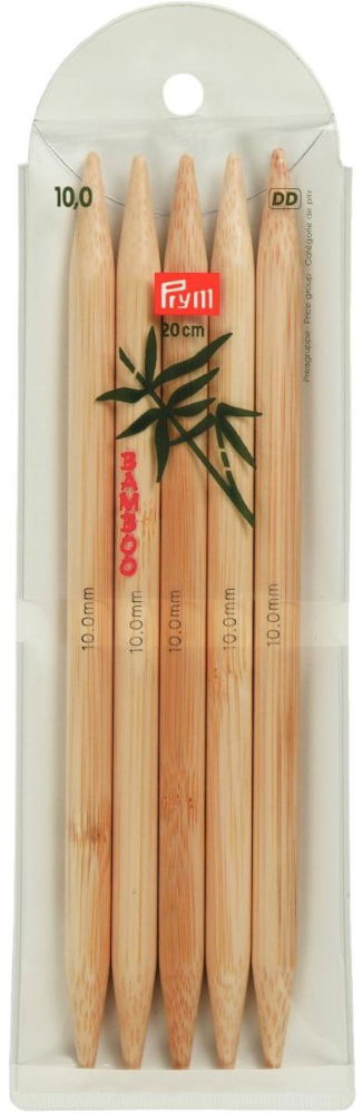 P221221 - PRYM BAMBOO DOUBLE POINTED 20CM 10mm X 5PCS