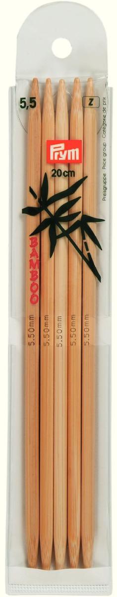 P221230 - PRYM BAMBOO DOUBLE POINTED 20CM 5.50mm X 5PCS