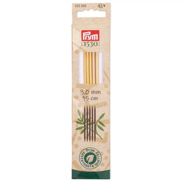P222219  PRYM BAMBOO DOUBLE POINTED 20CM 8.00mm X 5PC