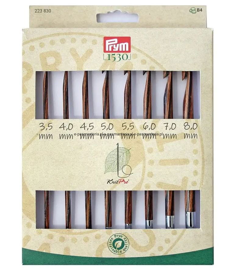 P223830  TUNISIAN CROCHET HOOKS SET NATURAL 3.5-8.00mm