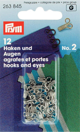 P263845 - Hooks and Eyes brass 2 silver x 12pc