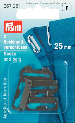 P267251 - Skirt Waistband Fasteners steel 25mm Black x 2pc