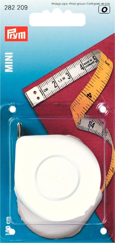 P282209 - Spring Tape Measure Mini cm yellow/white 150cm x 1pc