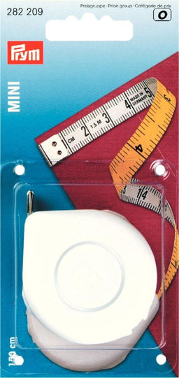 P282209 - Spring Tape Measure Mini cm yellow/white 150cm x 1pc