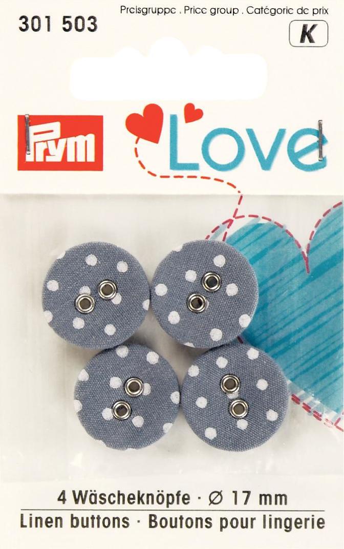 P301503  **Prym Love Linen buttons 17mm grey x 4pc