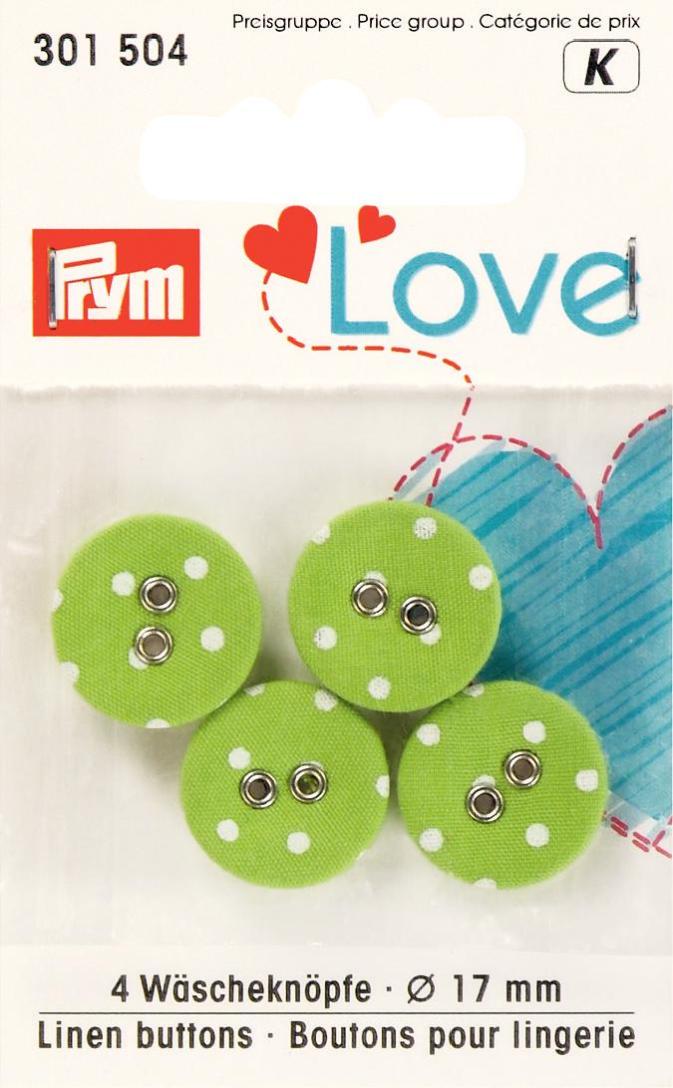 P301504  **Prym Love Linen buttons 17mm green x 4pc
