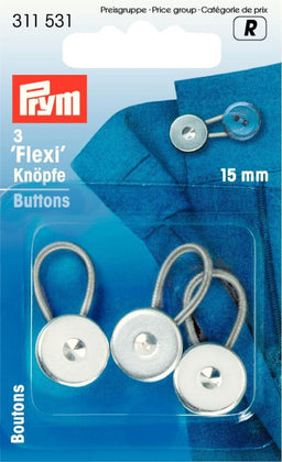 P311531 - Flexi Buttons with loop 15mm x 3pc