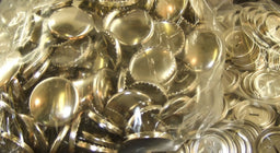 P323122 - Cover Buttons brass silver col 29mm without tool x 100pc