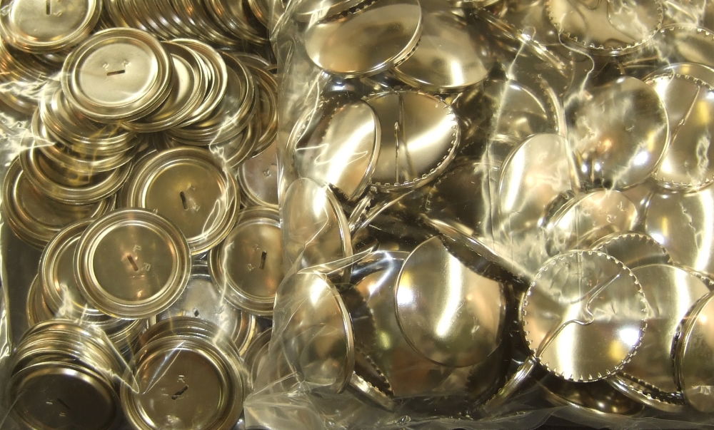 P323123 - Cover Buttons brass silver 38mm without tool x 100pc