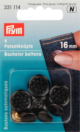 P331114 - Bachelor Buttons 13 Stars brass 16mm Black oxidized x 4pc