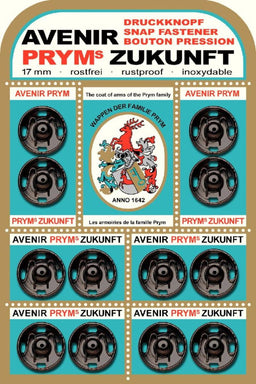 P341135 - SEW ON SNAP FASTENERS ZUKUNFT BRASS 17mm BLACK 12 PCS