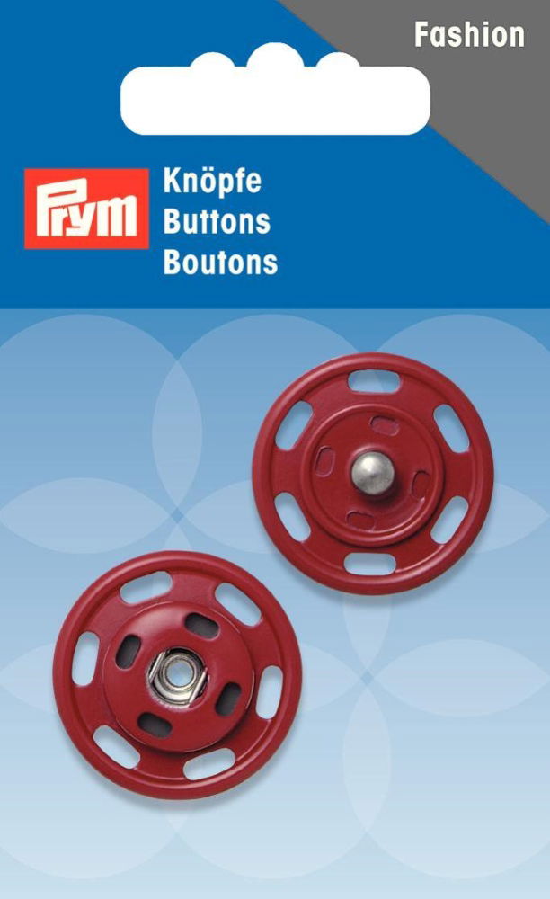 P341832 - Sew-on snap fastener 25mm dark red x 1pc