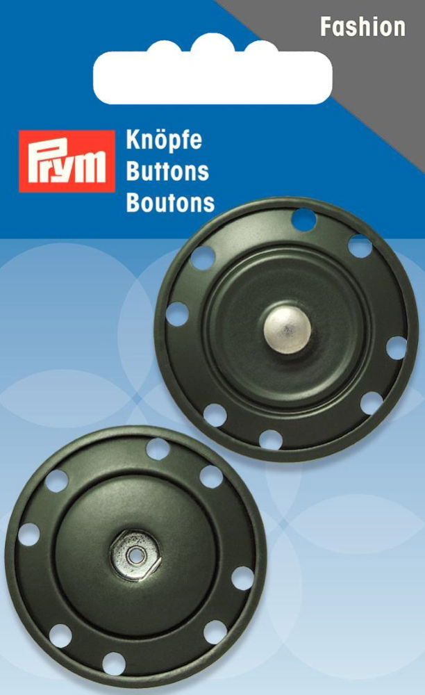 P341835 - Sew-on snap fastener 35mm dark green x 1pc