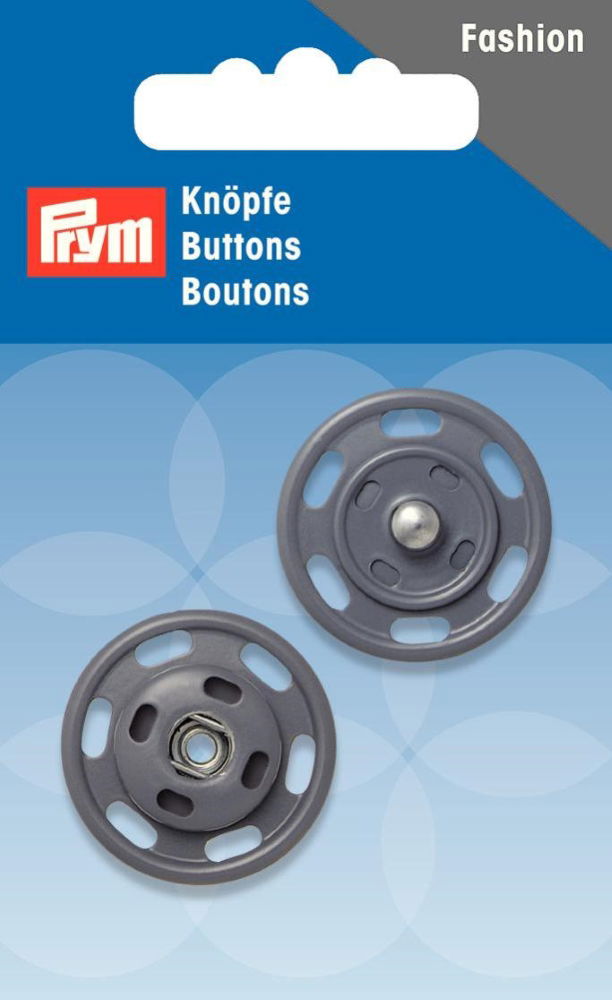 P341838 - Sew-on snap fastener 25mm grey x 1pc