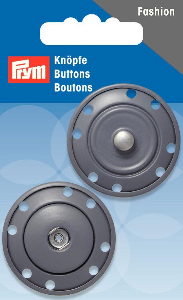 P341839 - Sew-on snap fastener 35mm grey x 1pc