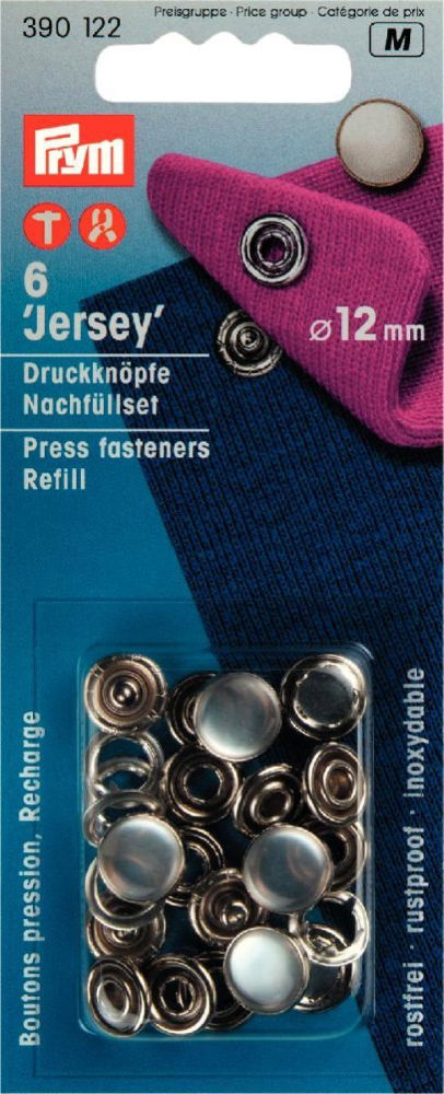 P390122 - Non-sew refill for 390117 brass pearl 12mm x 6pc