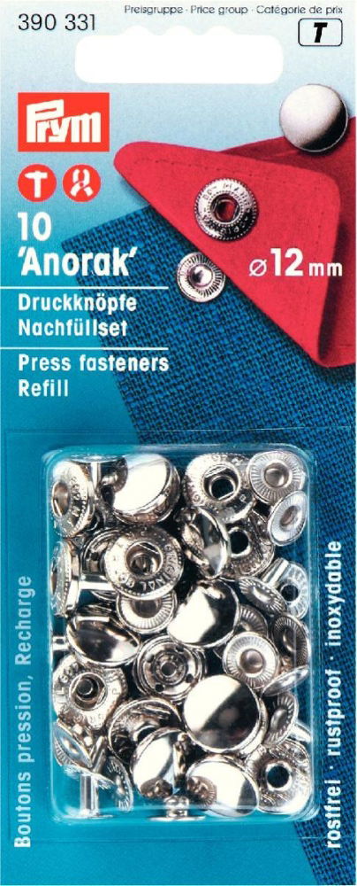 P390331 - Refill Packs brass for 390330 silver 12mm x 10pc