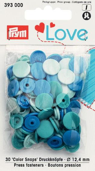 P393000 - Prym Love Colour press. fast. pl. 12.4mm diameter blue x 30pc