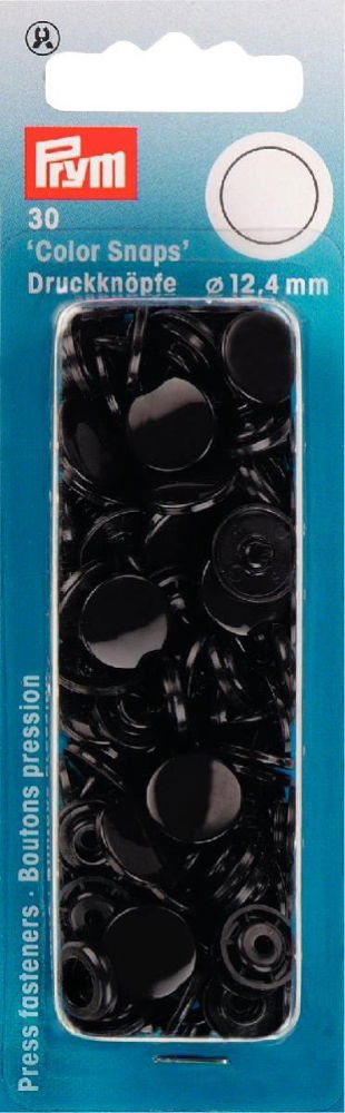 P393105 - Non-sew Colour Snaps 12.4mm diameter black x 30pc