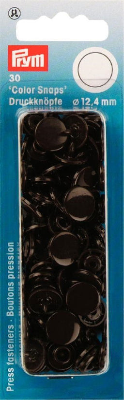 P393106 - Non-sew Colour Snaps 12.4mm diameter dark brown x 30pc