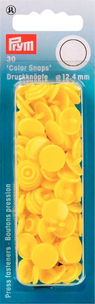 P393107 - Non-sew Colour Snaps 12.4mm diameter light yellow x 30pc