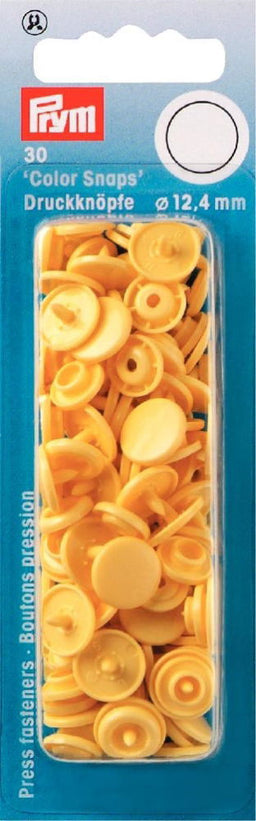 P393112 - Non-sew Colour Snaps 12.4mm diameter banana x 30pc