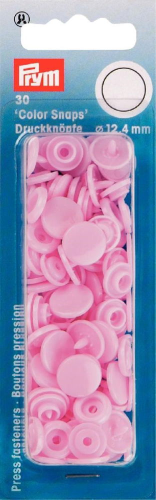 P393118 - Non-sew Colour Snaps 12.4mm diameter pale pink x 30pc