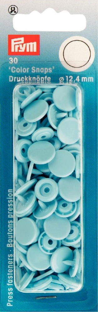 P393120 - Non-sew Colour Snaps 12.4mm diameter light blue x 30pc