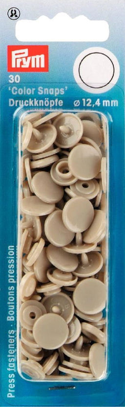 P393123 - Non-sew Colour Snaps 12.4mm diameter beige x 30pc