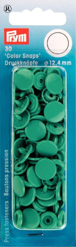 P393129 - Non-sew Colour Snaps 12.4mm diameter green x 30pc