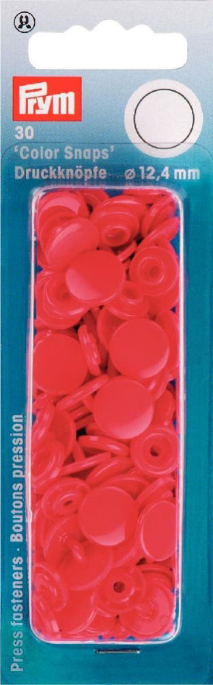 P393138 - Non-sew Colour Snaps 12.4mm diameter red x 30pc