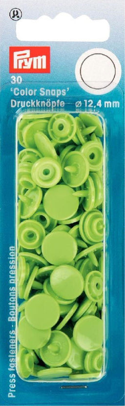 P393144 - Non-sew Colour Snaps 12.4mm diameter apple green x 30pc