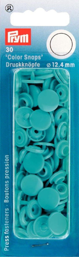 P393146 - Non-sew Colour Snaps 12.4mm diameter turquoise x 30pc