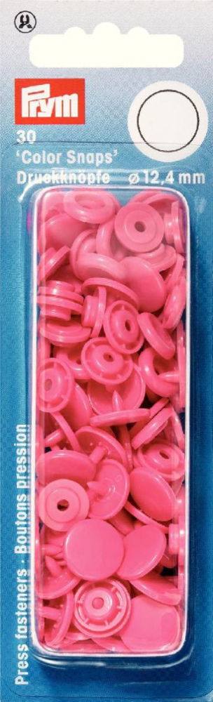 P393147 - Non-sew Colour Snaps 12.4mm diameter pink x 30pc