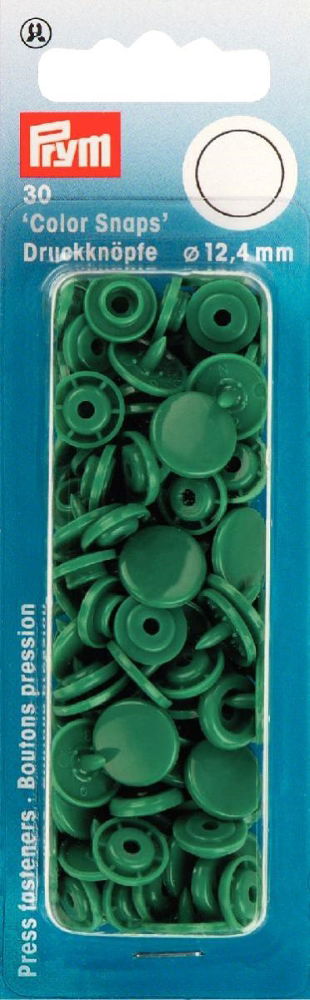 P393151 - Non-sew Colour Snaps 12.4mm diameter grass green x 30pc