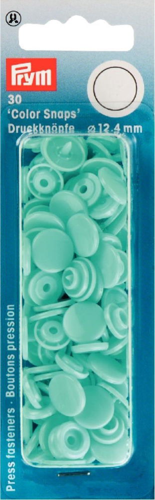 P393159 - Non-sew Colour Snaps 12.4mm diameter light turquoise. x 30pc