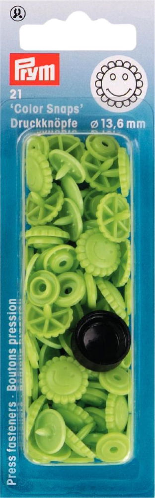 P393444 - NON SEW COLORSNAPS FLOWER 13.6mm APPLE 21PCS
