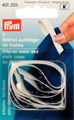 P401205 - Clip-On Towel and Cloth Loops for towelling white x 5pc