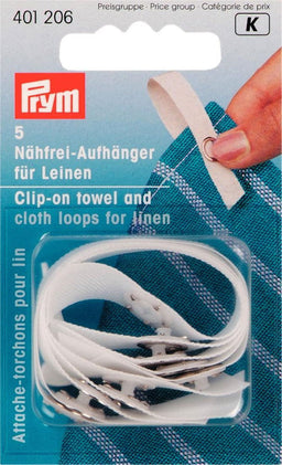 P401206 - Clip-On Towel and Cloth Loops for linen white x 5pc