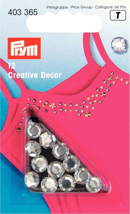 P403365 - Creative Decor rhinestone plastic/metal silver 7mm x 12pc